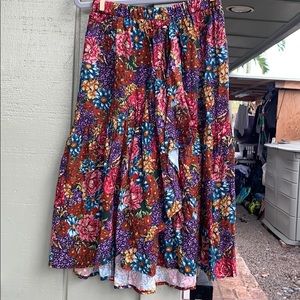 Floral mid length girls skirt